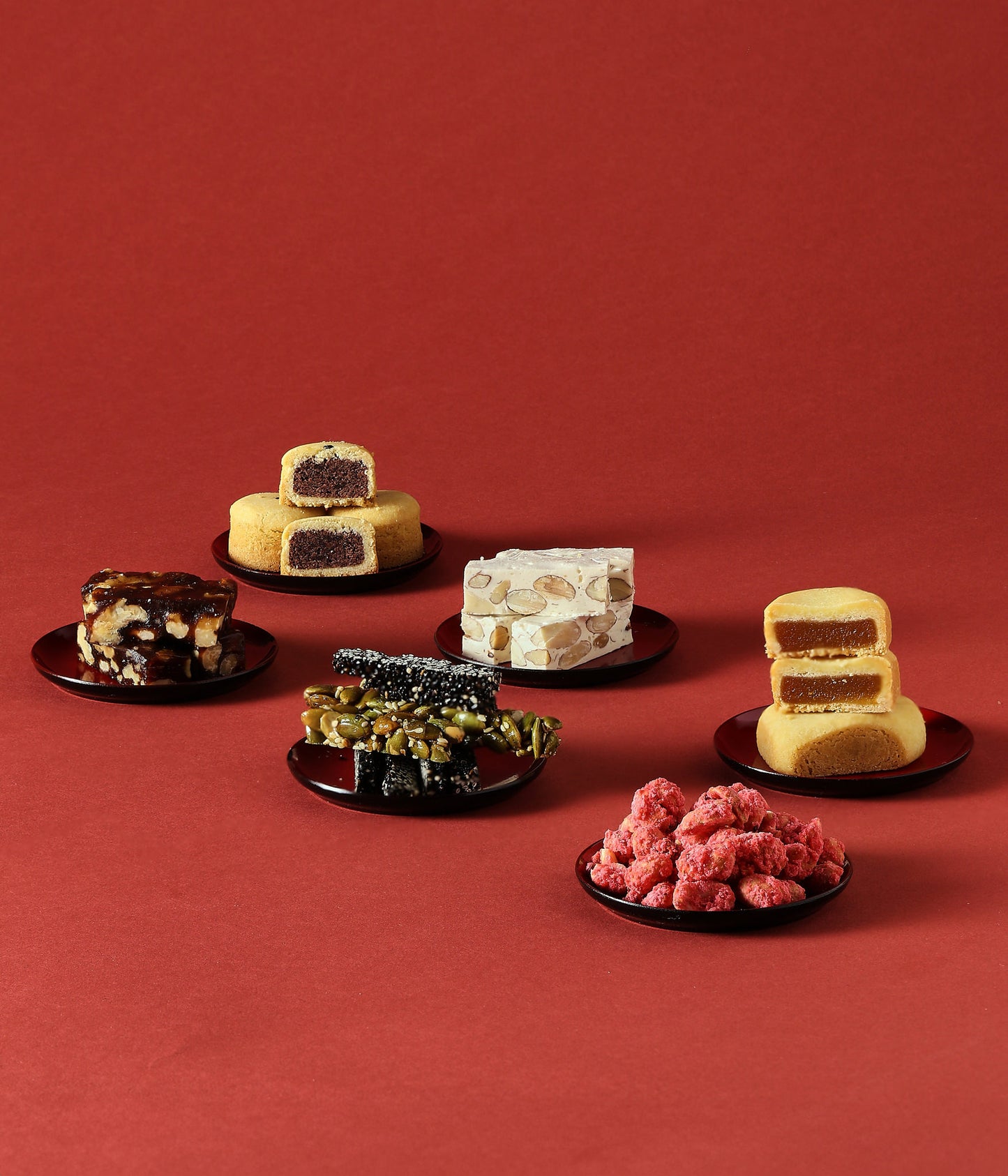 Assorted Lunar New Year sweets and snacks