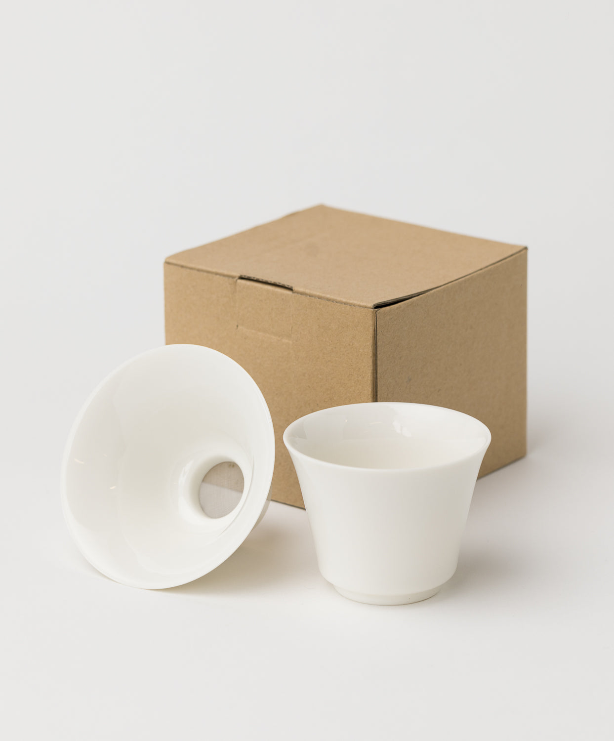 two piece ceramic strainer with mesh and box