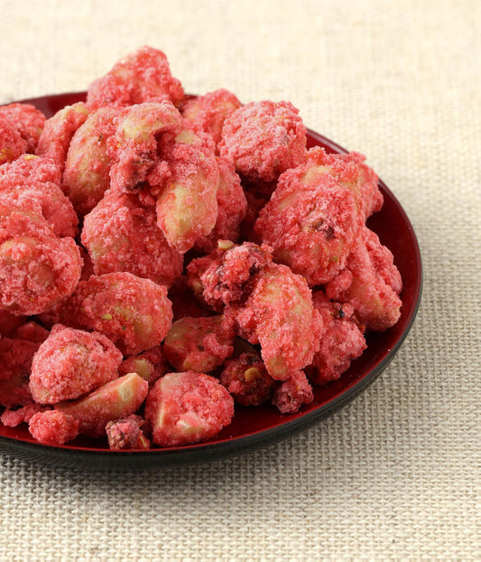 Red sugar-coated peanuts.