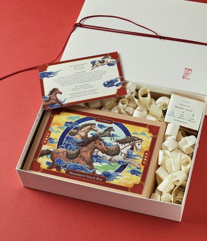 Lunar New Year gift box with snacks and tea