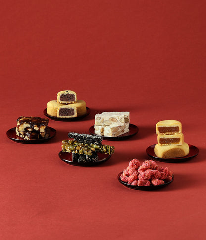 Assorted Lunar New Year sweets and snacks