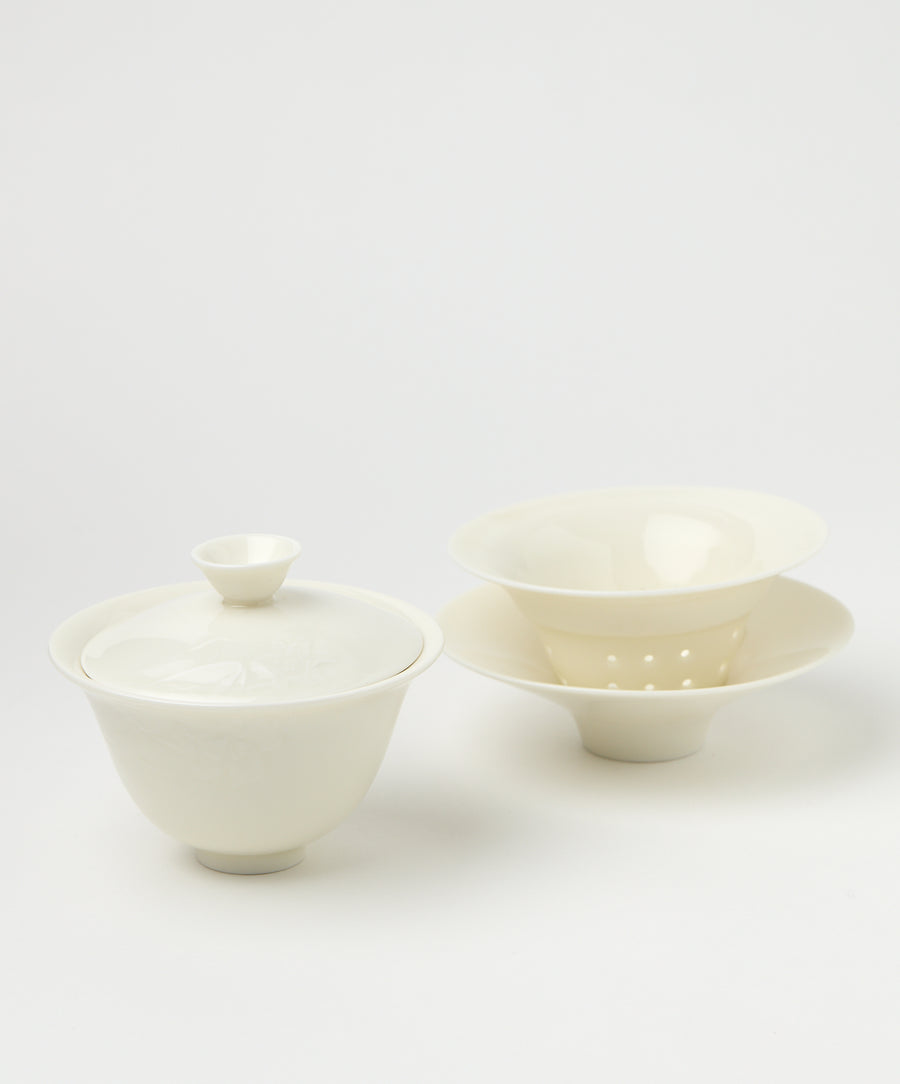 porcelain gaiwan with strainer two pieces