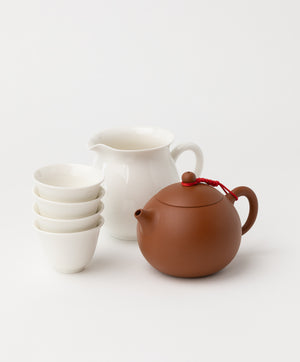 tea brewing set starter kit terracotta stacked cups